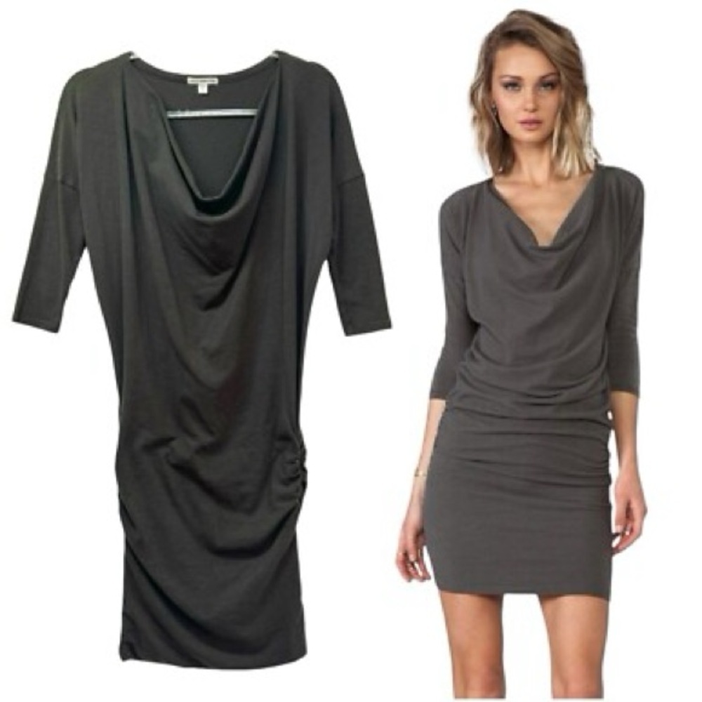 Standard James Perse Gray Cowl Neck Dress Size 4 XL Extra Large